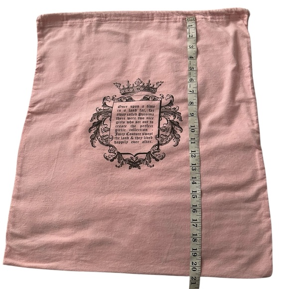 VINTAGE Juicy Couture Baby Pink Drawstring Dust Bags with Leather Hearts New - Picture 2 of 8